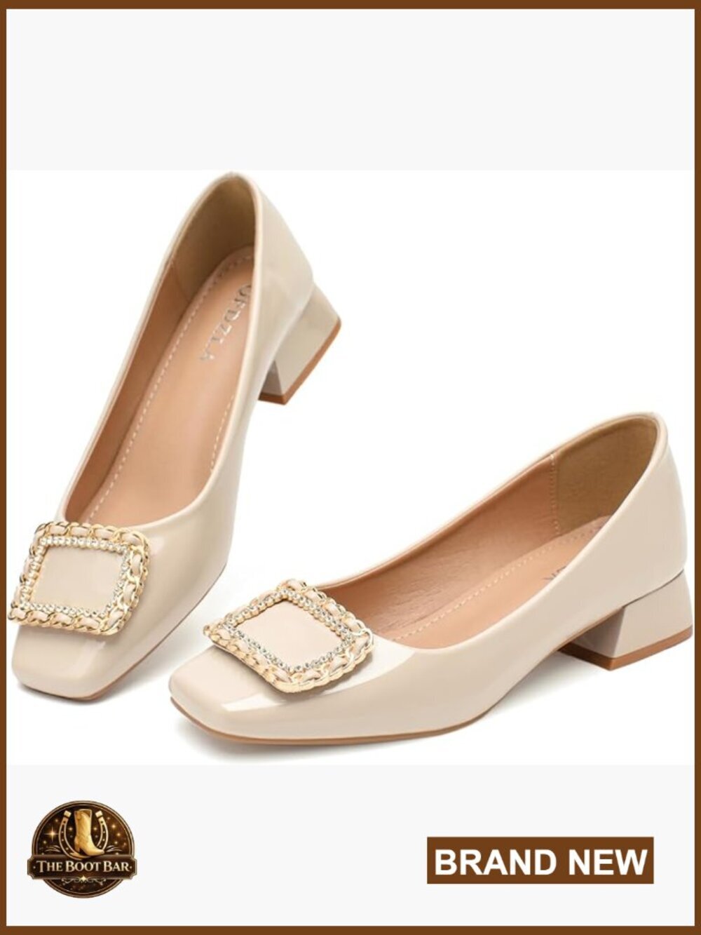 Low Chunky Block Heel Pumps Square Toe Dress Shoes Slip On for Office Lady